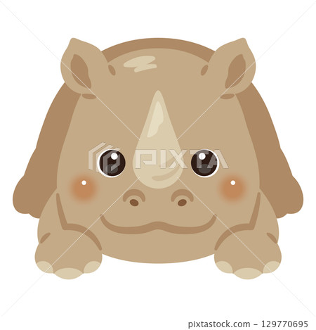 一隻面朝下躺著的犀牛的插圖 一隻面朝下躺著的犀牛的插圖 129770695