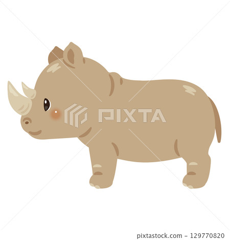 從側面看到的犀牛插圖 從側面看到的犀牛插圖 129770820