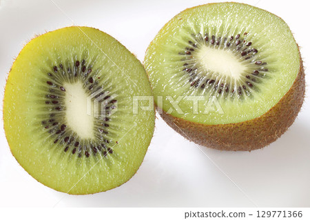 Kiwi fruit on white background 129771366