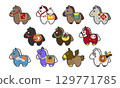Horse New Year's motif set 129771785