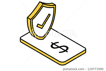 Fintech icon for smartphone payment and security 129771990