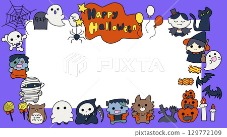 Cute frame for halloween 129772109
