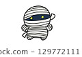 Cute Halloween mummy costume illustration 129772111