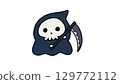 Simple and cute illustration of Grim Reaper 129772112
