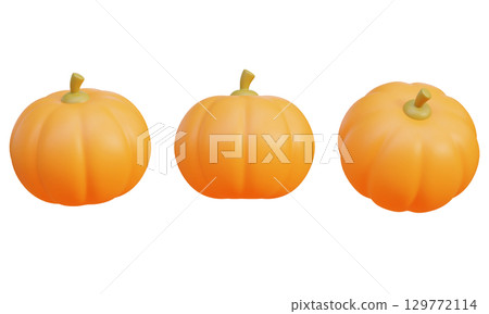 Cartoon Style pumpkin 3D Graphic 129772114