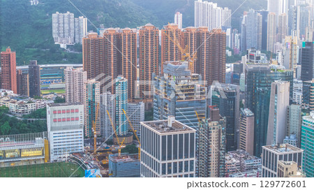 Aug 8 2025 Vibrant cityscape showcasing Causeway Bay skyline view Aug 8 2025 Vibrant cityscape showcasing Causeway Bay skyline view 129772601