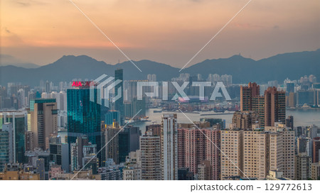 Aug 8 2025 Bustling streets and harbor views of North Point 129772613