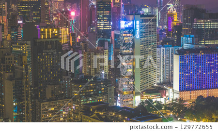 Aug 8 2025 a Causeway Bay skyline lights up urban night 129772655