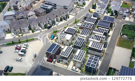 Aerial drone photography of residential areas 129772778