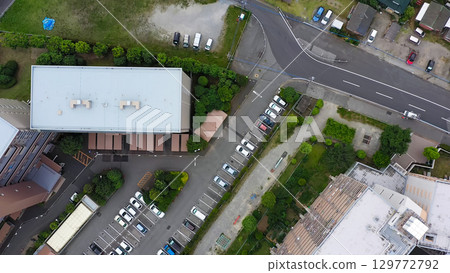 Aerial drone photography of residential areas 129772792