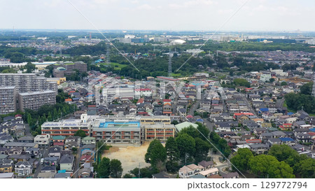 Aerial drone photography of residential areas 129772794