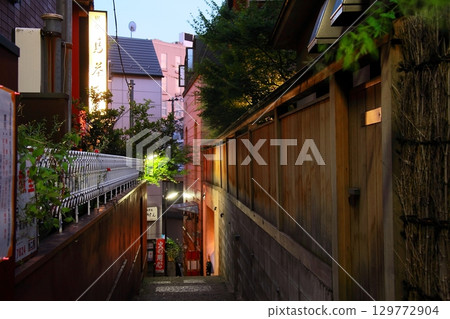 A narrow alley that could easily be mistaken for a dead end 129772904