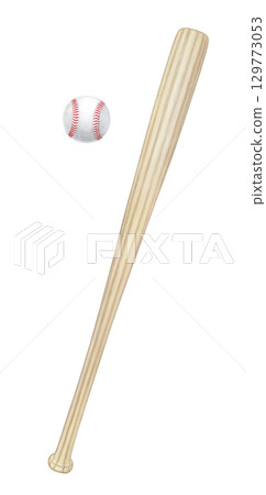 Illustration of a bat and a ball Illustration of a bat and a ball 129773053