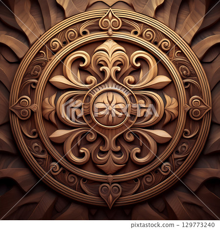 古代木雕圖案 129773240