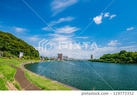 Summer scenery of the Seta River, Otsu City, Shiga Prefecture 129773352