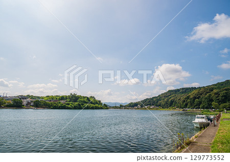 Summer scenery of the Seta River, Otsu City, Shiga Prefecture 129773552