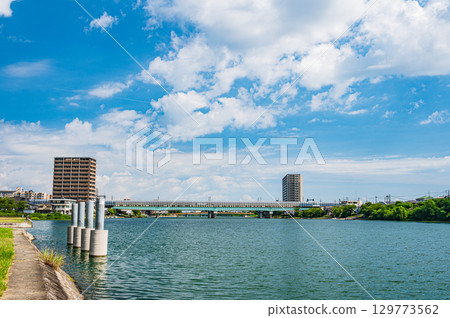 夏季瀨田川風光 滋賀縣大津市 129773562