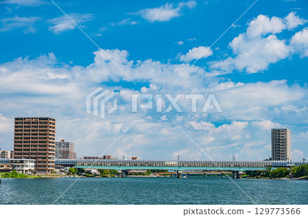 Summer scenery of the Seta River, Otsu City, Shiga Prefecture 129773566
