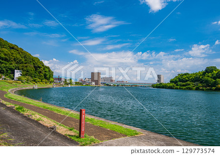 Summer scenery of the Seta River, Otsu City, Shiga Prefecture 129773574