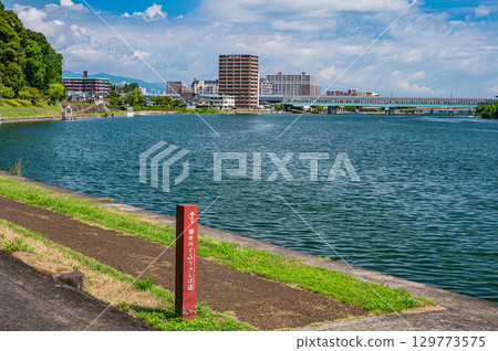 Summer scenery of the Seta River, Otsu City, Shiga Prefecture 129773575