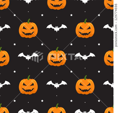 Happy Halloween Night Festival Seamless Pattern Design with Spooky Elements in Illustration Template Happy Halloween Night Festival Seamless Pattern Design with Spooky Elements in Illustration Template 129774698