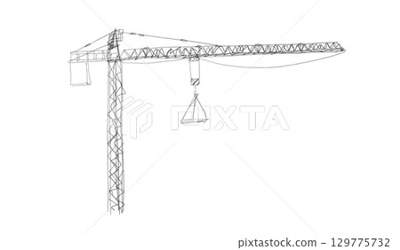Building crane sketch 129775732