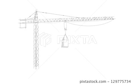 Building crane sketch 129775734