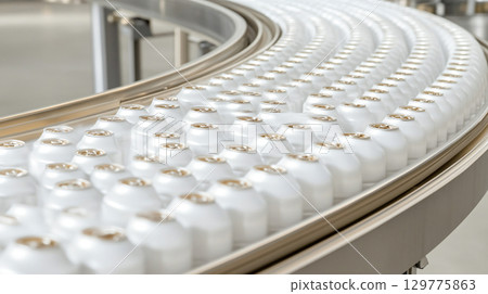 Crossing of the roller conveyor can manufacturing plant. AI Generated. Crossing of the roller conveyor can manufacturing plant. AI Generated. 129775863