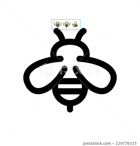 簡單的蜜蜂圖標，代表蜂蜜和養蜂的標誌 129776325