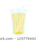 Ginger ale with a straw 129776442