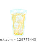 Cold ginger ale with ice 129776443