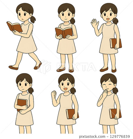 一個女人讀書的插圖 129776839