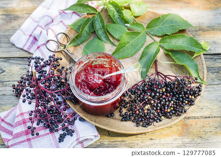 Elderberry jam jelly Elderberry jam jelly 129777085