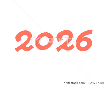 2026 New Year's card material/New Year's material Red Handwritten cute Gregorian calendar numbers 129777401