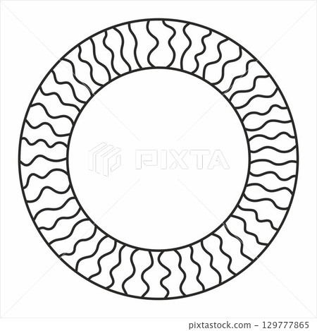 Mosaic circle frame. Round border. Empty space. Vector illustration on white background. 129777865