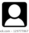 簡單的人物圖示、使用者標記、正方形 129777867
