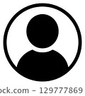 簡單的人體圖標，用戶標記，圓圈，白色 129777869