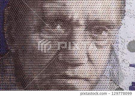 Alexander Fleming a closeup portrait from Scottish money Alexander Fleming a closeup portrait from Scottish money 129778099