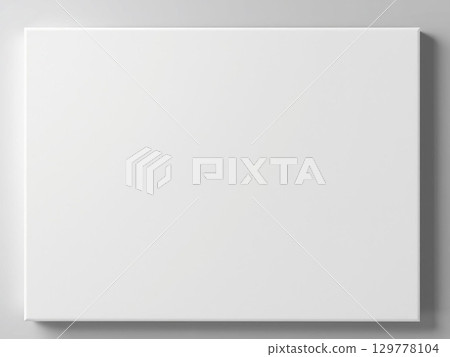 Blank White Canvas Mockup, Ready for Art, Design, or Creative Projects 129778104