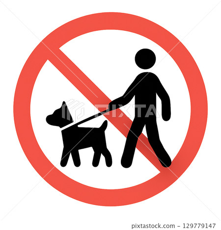 A simple icon forbidding pets. 129779147