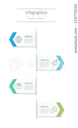 Infographic 4 options design elements for your business data. Vector Illustration. 129779200