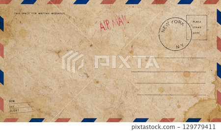 Postcards are old and dirty for writing a message Postcards are old and dirty for writing a message 129779411