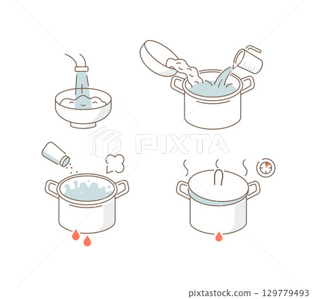 Instruction How to Prepare and Cook Rice in Rice Cooker. Cooking Directions. Rinse Rice through running Water, Place Grains in Pot and Cook on low Heat 129779493