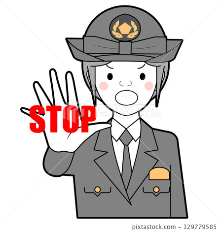 Police officer stopping Police officer stopping 129779585