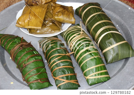 Traditional Banh Chung in Vietnam 129780182