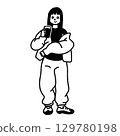 時尚女性時尚運動向量 129780198