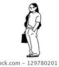 時尚女性時尚運動向量 129780201