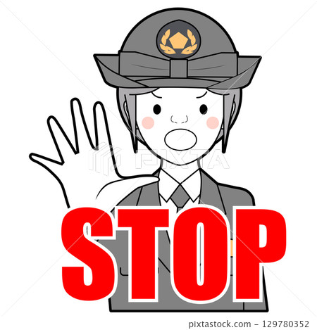 Police officer stopping 129780352