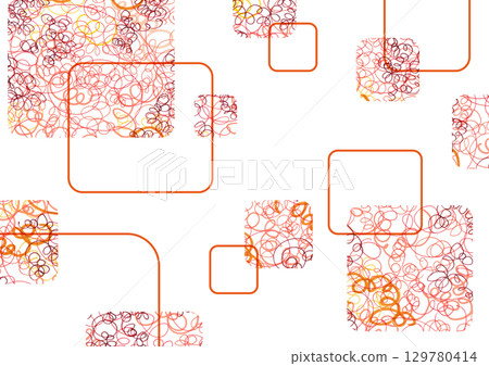 Orange hand drawn doodle square geometric pattern background Orange hand drawn doodle square geometric pattern background 129780414