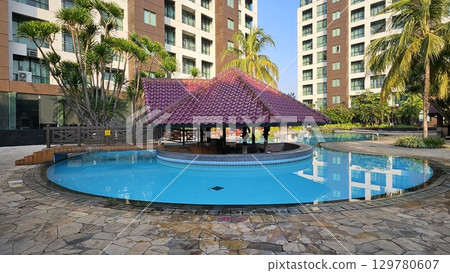 swimming pool with stair at hotel 129780607